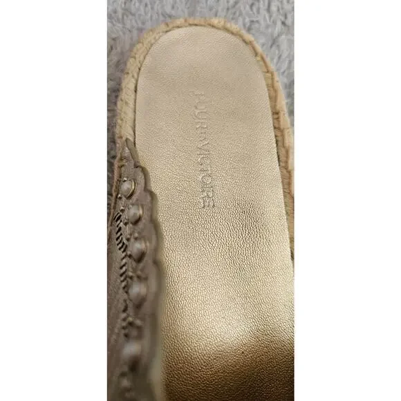 POUR LA VICTOIRE Womens Metallic Gold Leather Slide Sandals 6M EU‎ 36.5 - Picture 3 of 5